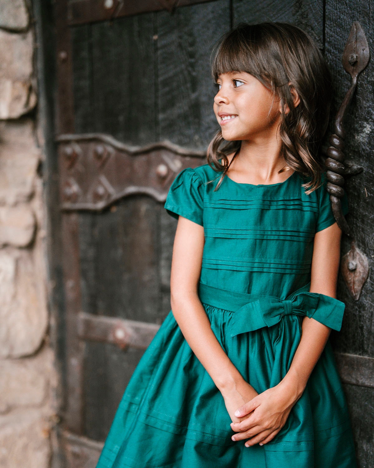 Hope & Henry Toddler Girls' Organic Special Occasion Pleated Sateen Party Dress