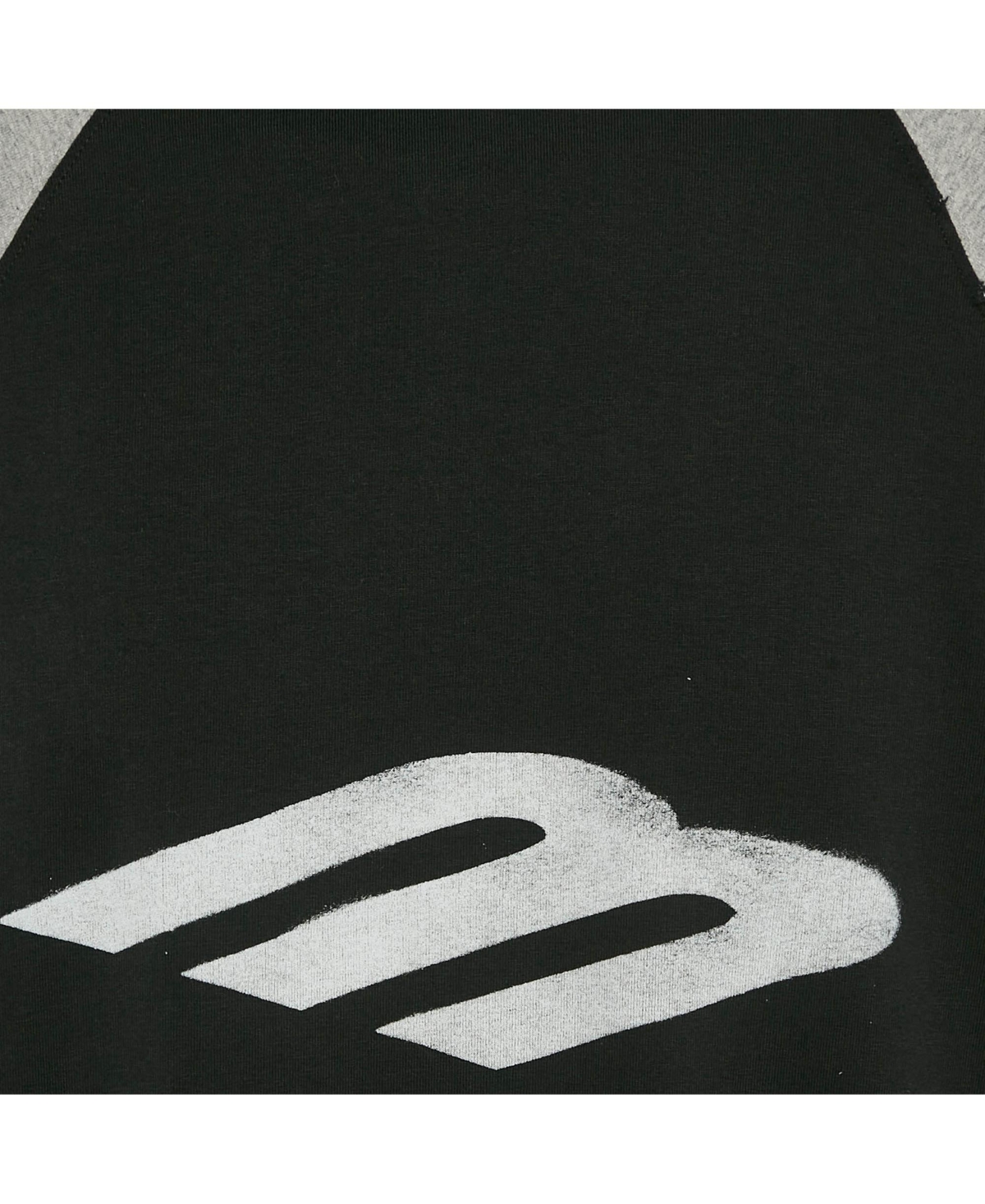 Pre-Owned Balenciaga Men's Black/grey Stencil Logo Print Cotton Distressed Hoodie T-Shirt