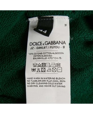 Men's Green Logo Print Cotton Crew Neck Sweatshirt