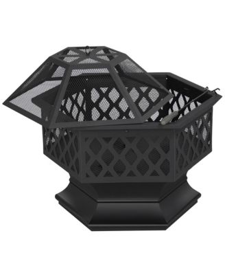 24in Heavy Duty Fire Pit for Outdoor Patio Backyard