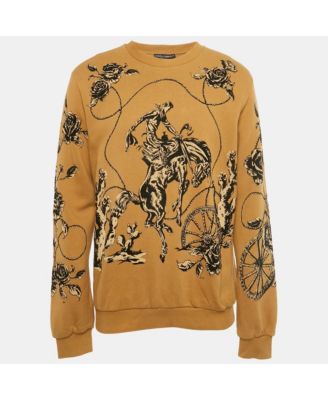 Men's Brown Patterend Knit Sweatshirt