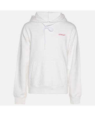 Pre-Owned Off-White Men's White Logo Embroidered Jersey Hoodie Jacket