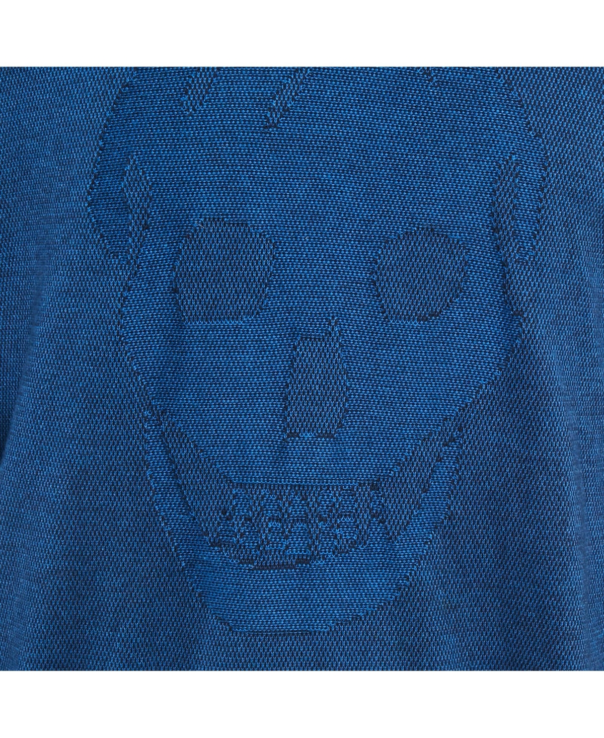 Pre-Owned Alexander Mcqueen Men's Blue 3D Skull Embossed Cotton Knit Sweater