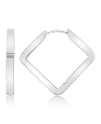 Waterproof Yellow 22mm Square Hoop Earrings