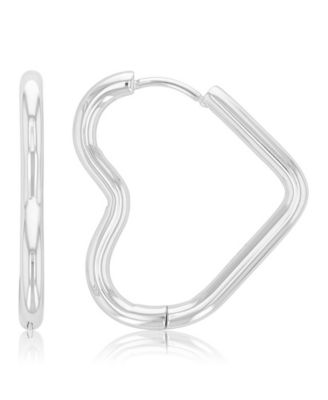 Waterproof Yellow 27mm Tube Heart Hoop Earrings