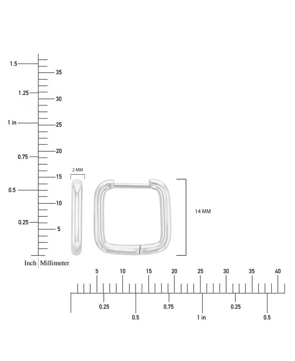Roxy Waterproof Yellow 14mm Tube Square Huggie Earrings