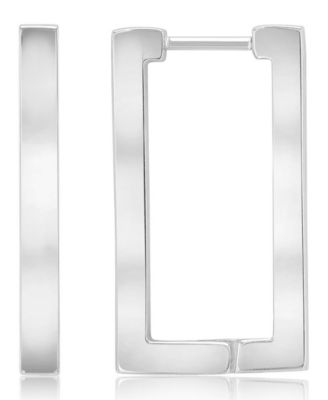 Waterproof Yellow 25mm Rectangle Hoop Earrings