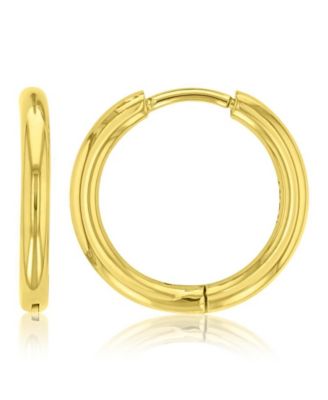 Waterproof Yellow 15mm Huggie Earrings