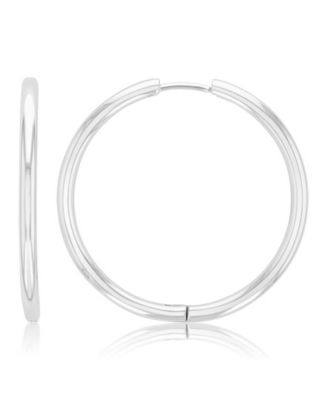 Waterproof Platinum 34mm Hoop Earrings