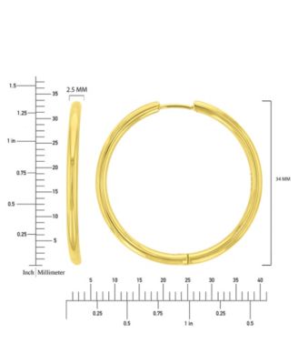 Waterproof Yellow 34mm Hoop Earrings