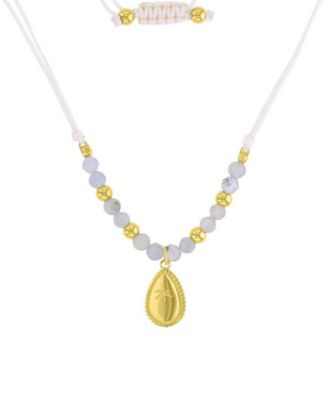 Waterproof Yellow Palm Tree Labradorite Adjustable Necklace