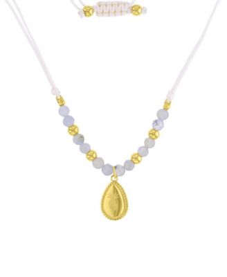 Waterproof Yellow Pineapple Pattern Labradorite Adjustable Necklace
