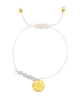 Waterproof Yellow Hibiscus Disc Labradorite Adjustable Bracelet