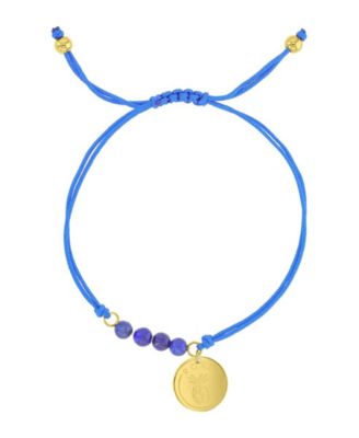 Waterproof Yellow Heart Pineapple RD Charm Lapis Adjustable Bracelet