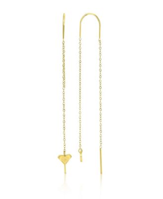 Waterproof Yellow 65mm Triangular Heart Palm Tree Threader Earrings