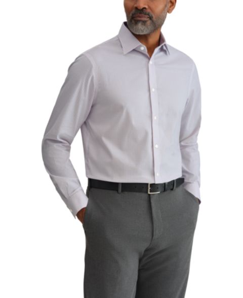 Мужская рубашка Michael Kors Ultra Wrinkle Free Stretch, Regular Fit Dress Shirt, цвет: Синий / Розовый