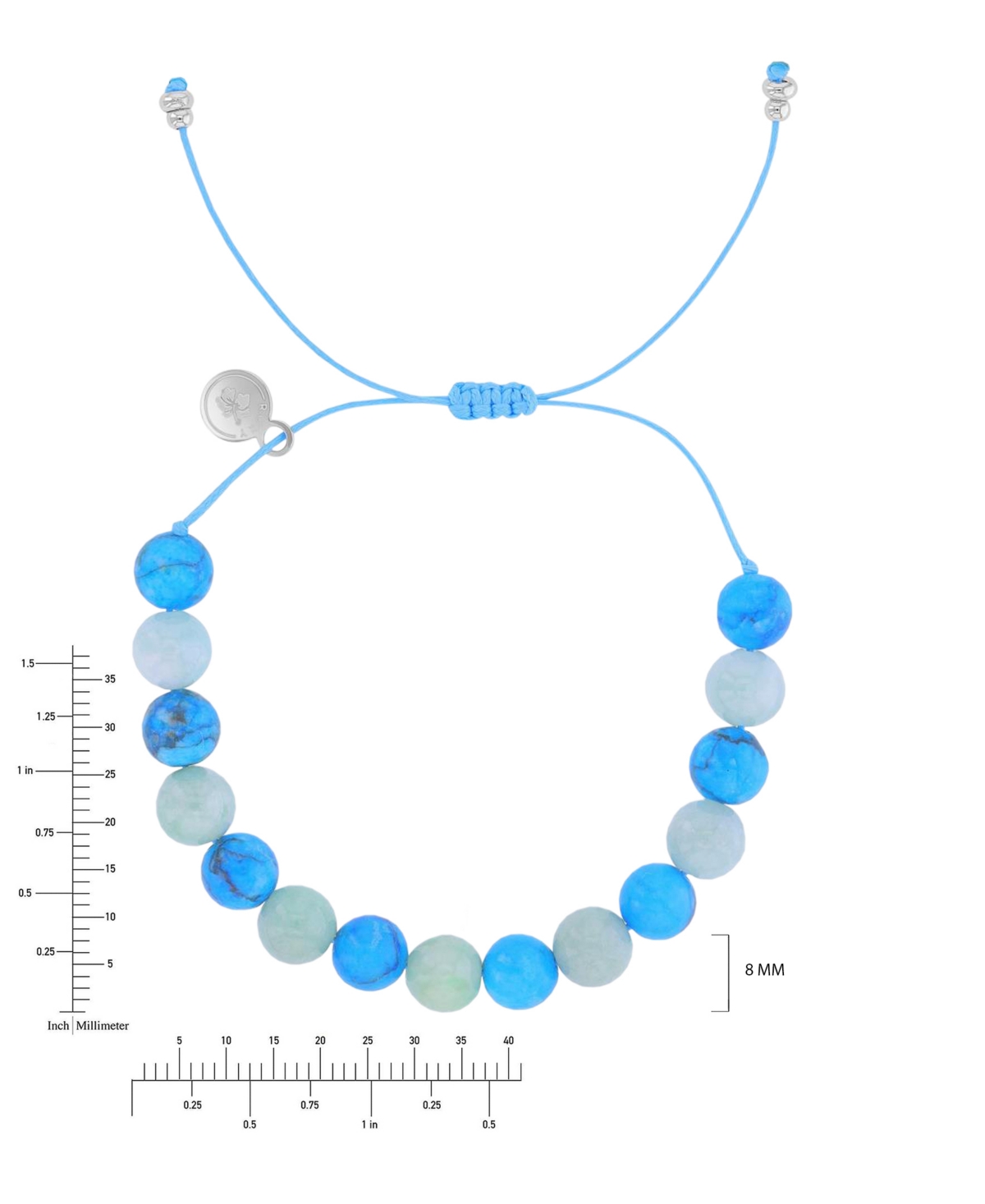 Roxy Waterproof Amazonite Blue Agate Adujustable Bracelet