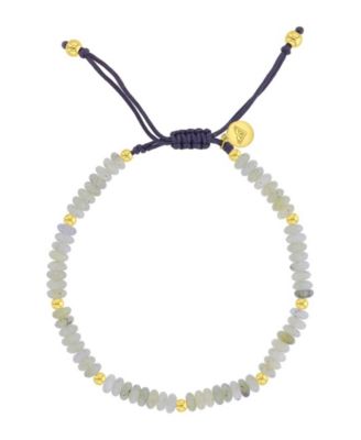 Waterproof Yellow Grey Labradorite Adjustable Bracelet