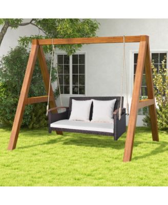 LUCKY ONE 2-Person Patio Rattan Porch Swing Hammock