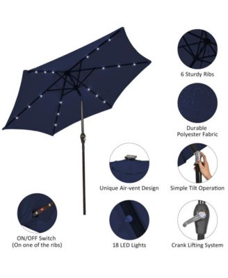 Outdoor Patio Umbrella with Bright Solar LED Lights