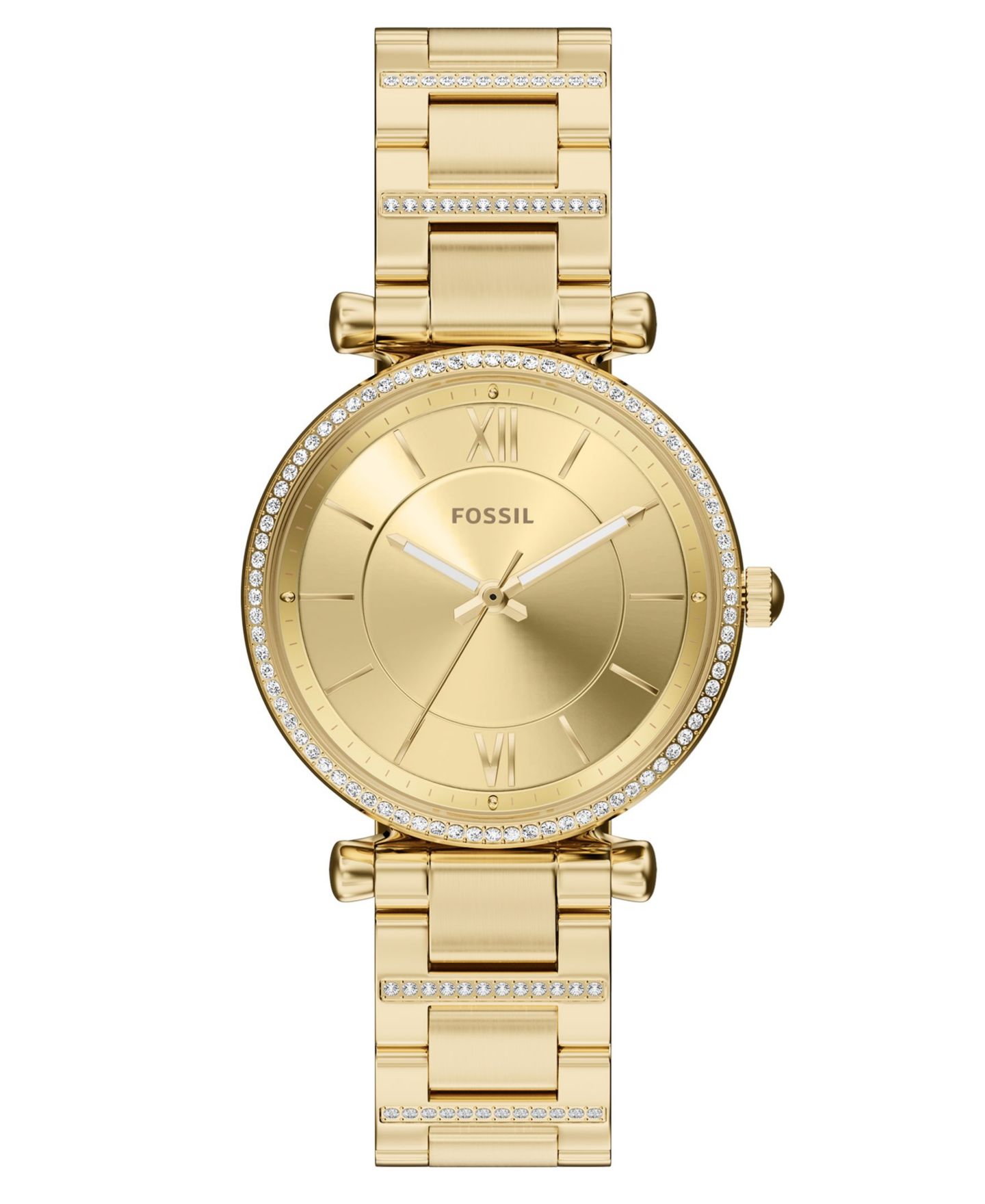 Женские часы Fossil Carlie Three-Hand Gold-Tone Stainless Steel Watch, 35mm — фото 1