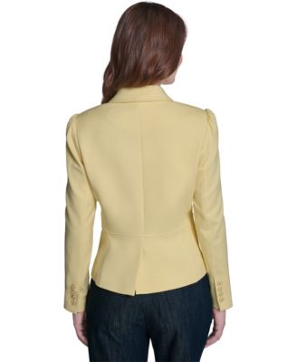 Women's Puff Sleeve Notch Collar Blazer