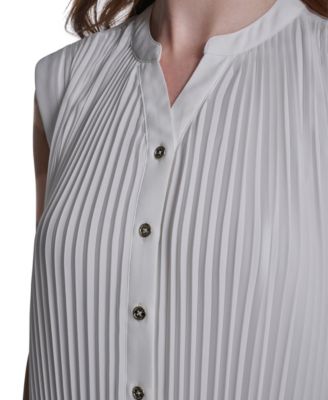 Women's V-Neck Pleated Blouse