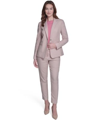 Women's Plaid Notch Collar Slim Fit Blazer
