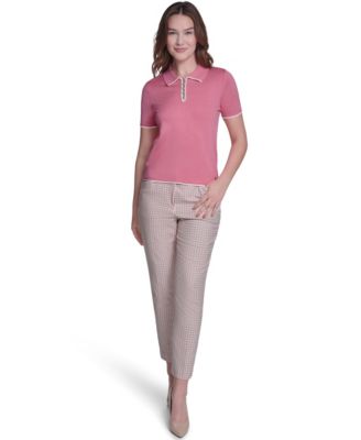 Women's Collared Tipped Polo Sweater