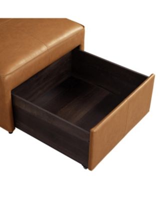 Heidi 29" Faux Leather Storage Ottoman