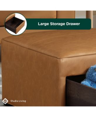 Heidi 29" Faux Leather Storage Ottoman