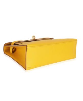 Pre-Owned Hermes Jaune Ambre Swift Kelly Pochette GHW
