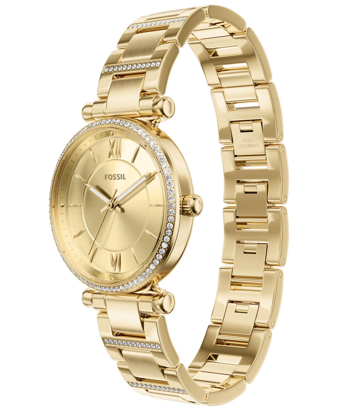Женские часы Fossil Carlie Three-Hand Gold-Tone Stainless Steel Watch, 35mm — фото 4