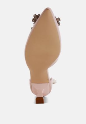 Womens Onkana Diamante Brooch Kitten Heel Sandals