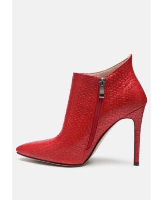 London Rag Womens Lolita Woven Texture Stiletto Boot