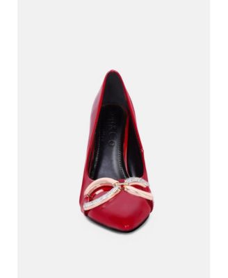 COCKTAIL Womens Buckle Embellished Stiletto Pump Shoes