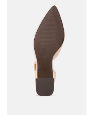 Womens Myla Faux Leather Metallic Sling Heeled Sandals