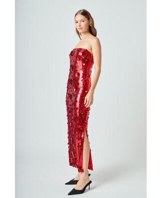 Women's Sequins Applique Midi Dress