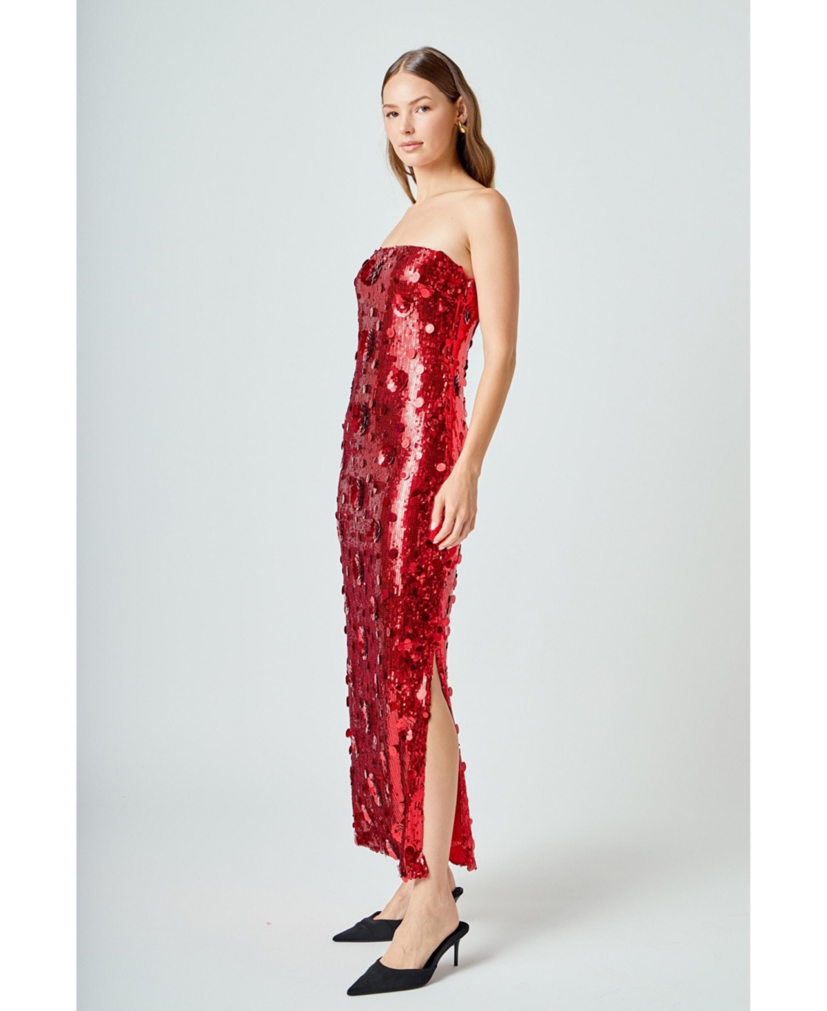 endless rose Women's Sequins Applique Midi Dress