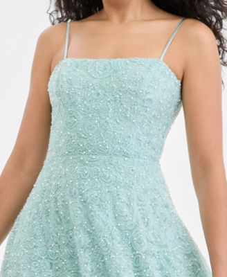 Juniors' Beaded-Soutache Ball Gown