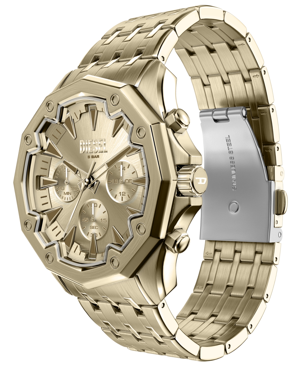 Diesel Men's Stinger Quartz Chronograph Gold Stainless Steel Watch, 46mm