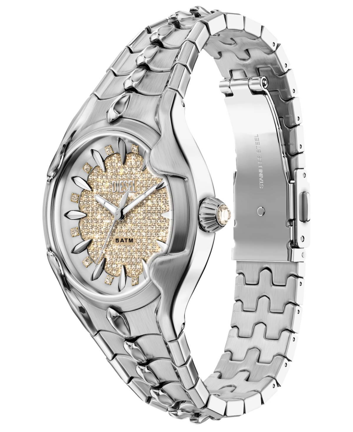Diesel Women's Vert Quartz Three-Hand Silver Stainless Steel Watch, 32mm