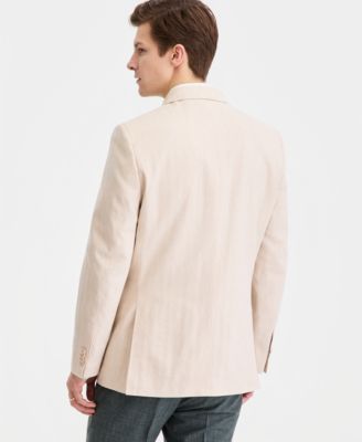 Men's Modern-Fit Herringbone Cotton & Linen Blazer