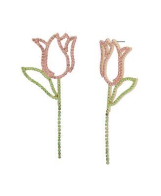 Faux Stone Spring Chick Tulip Statement Earrings