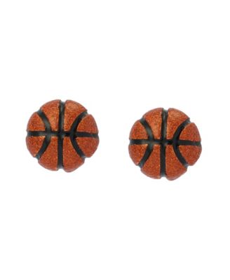 Orange Basketball Stud Earrings