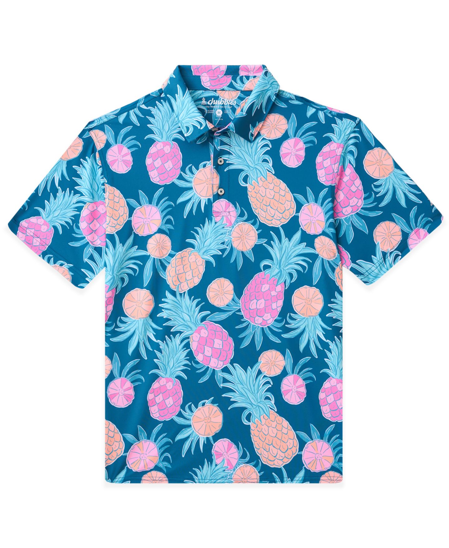 Мужское поло Chubbies Citrus Punch Performace Polo, цвет: Тёмный бирюзовый — фото 1