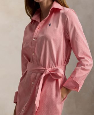 Women's Long-Sleeve Collared Shirt Dress