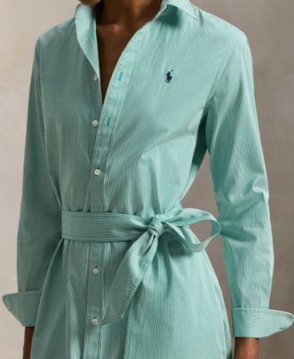 Women's Long-Sleeve Collared Shirt Dress