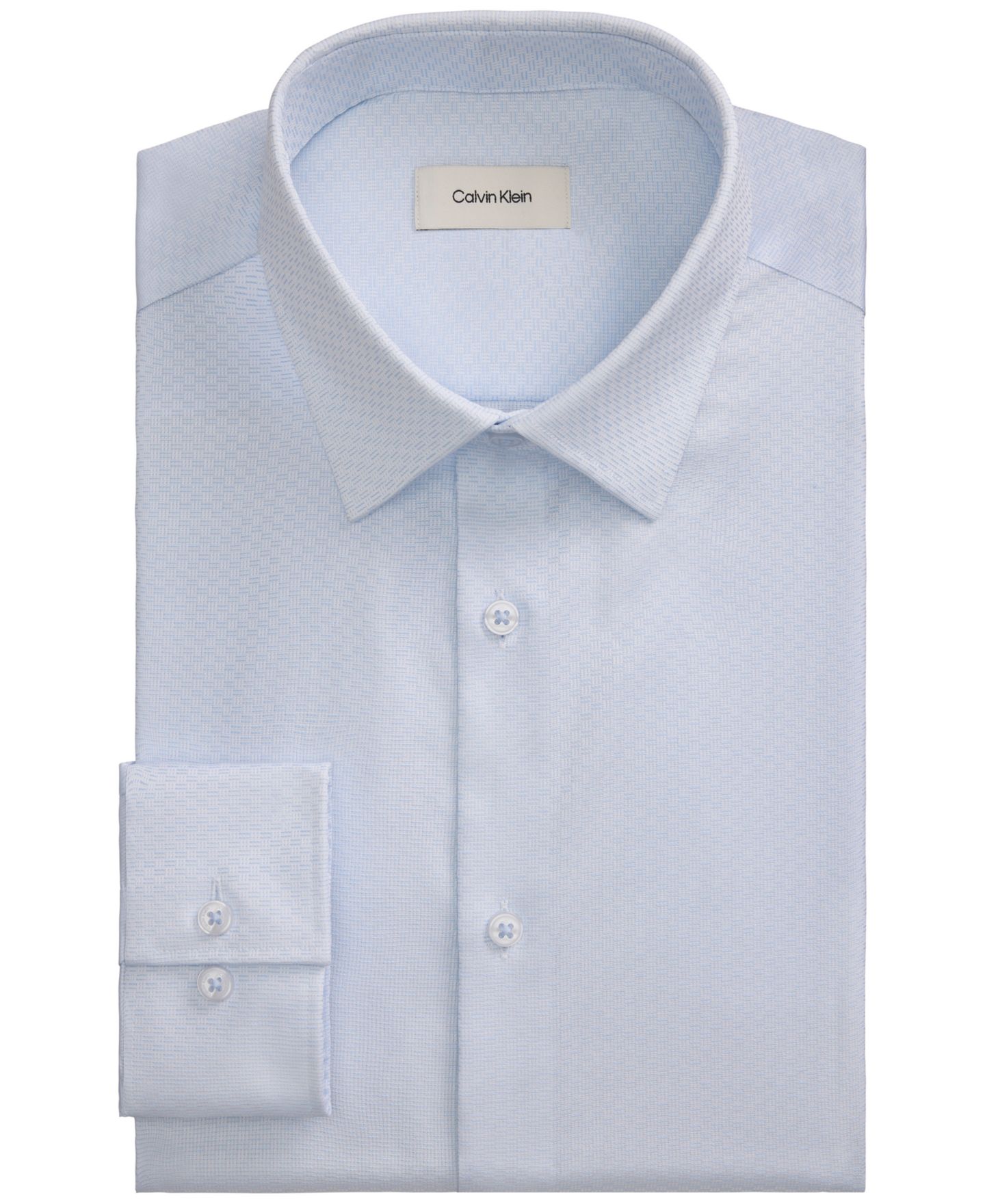 Мужская рубашка Calvin Klein Refined Cotton Stretch Shirt, Regular Fit, цвет: Синий — фото 5