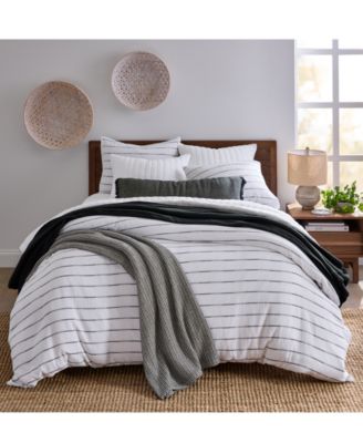 Shadow Stripe 3-Pc. Duvet Cover Set, Full/Queen